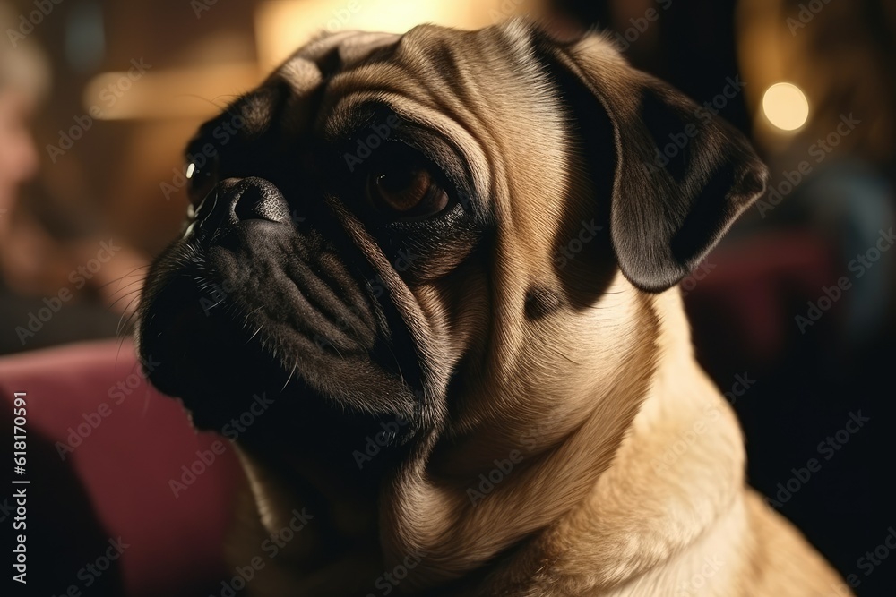 side portrait of a bulldog