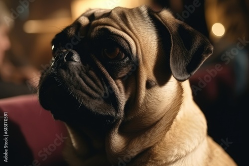 side portrait of a bulldog