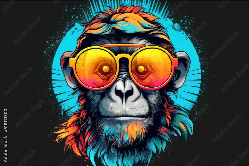 head of a monkey with glasses