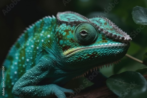 green iguana on a branch © Waqas