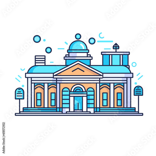 Bank building vector icon illustration