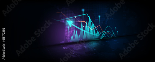 Abstract background image showing stock market graphs and trading