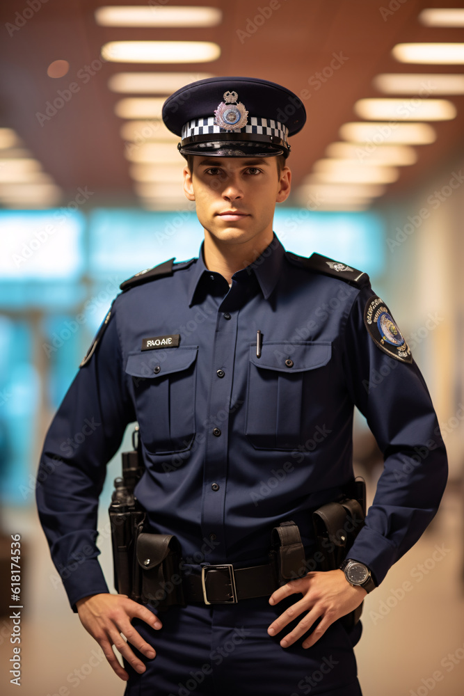 Portrait of police officer in uniform Portrait of police officer in uniform