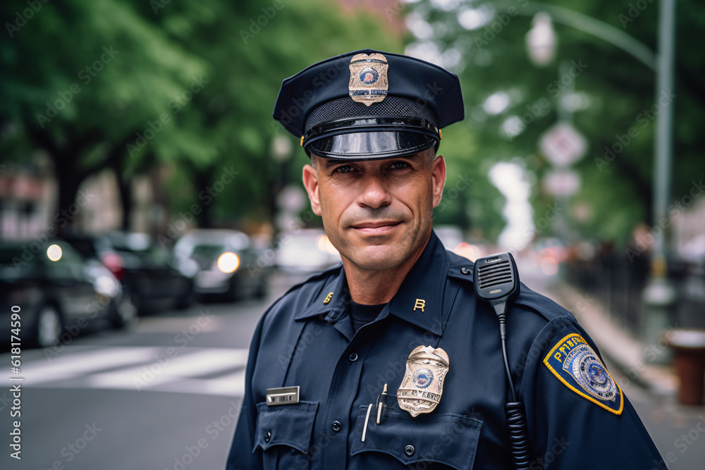Portrait of police officer in uniform Portrait of police officer in uniform