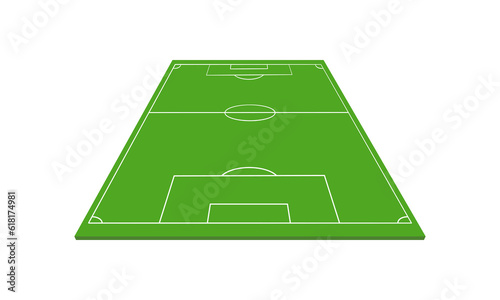 Soccer field or football field. Perspective elements. Vector illustration.