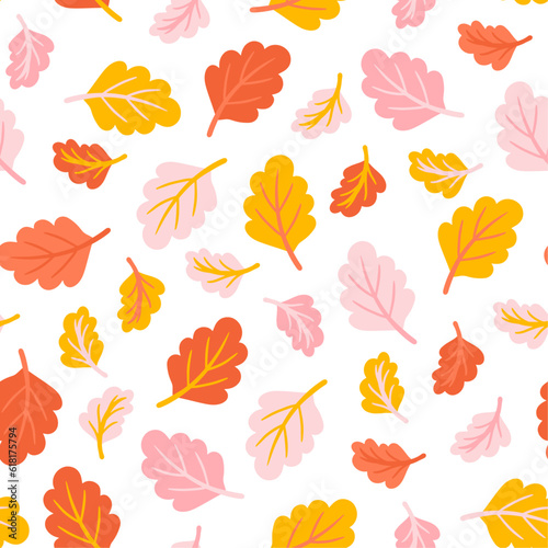 seamless pattern with autumn leaves