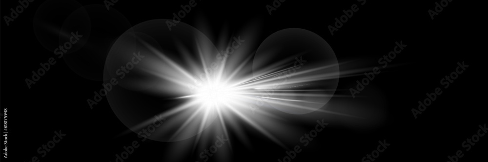 Obraz premium Vector transparent sunlight special lens flash light effect.front sun lens flash. Vector blur in the light of radiance. Element of decor.