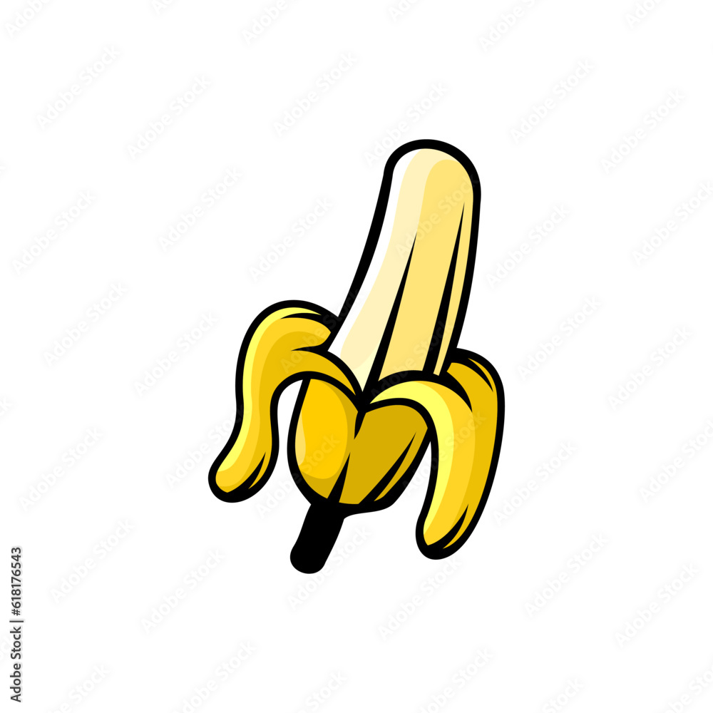 yellow banana fruit illustration vector yellow banana fruit illustration vector