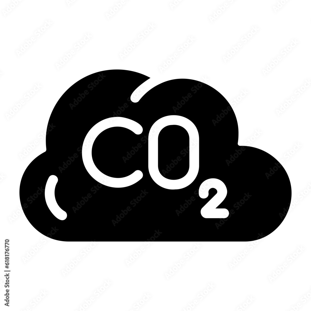 carbon dioxide glyph icon carbon dioxide glyph icon