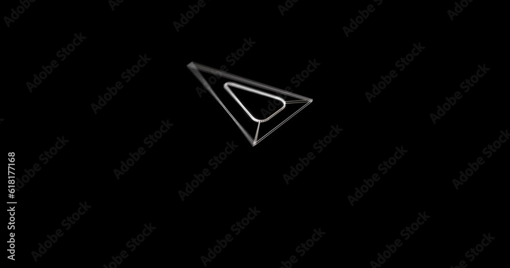 Animation of set square icon moving on black background Animation of set square icon moving on black background
