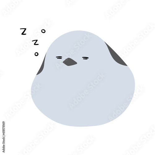long tailed tit single or shima enaga single 4 cute on a white background, vector illustration photo