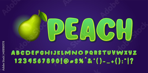 Peach fruit text effect, editable fresh and organic text style