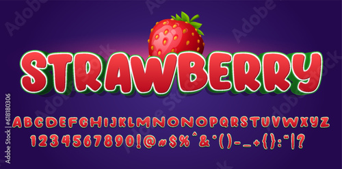 Red berry 3d text effect template