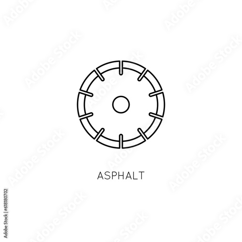 Diamond disc vector icon. Disc for working with asphalt angle grinder.