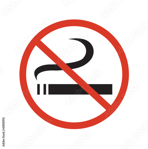Icono de prohibido fumar. Vector