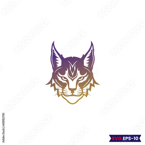 cat logo.custom cat logoBobcat Vector illustration. Lynx cat vector silhouette isolated. Bobcat silhouette. Domestic cat breeds and hybrids collection isolated on white. Flat style set. 