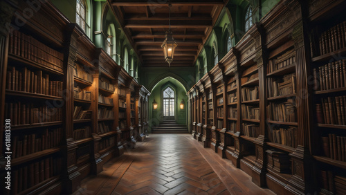 Embarking on an Eerie 3D Exploration of a Haunted Library, Where Horror's Secrets are Bound in Leather and Ink, Waiting to Unleash their Nightmarish Lore