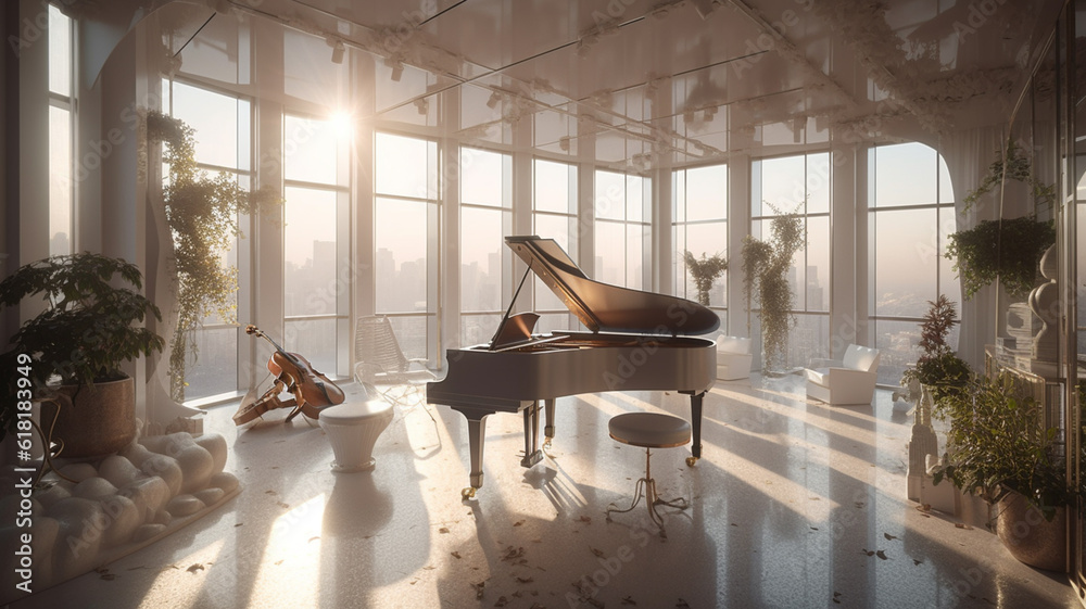 View of Captivating Futuristic Loft Apartment in New York's High-Rise Tower ...