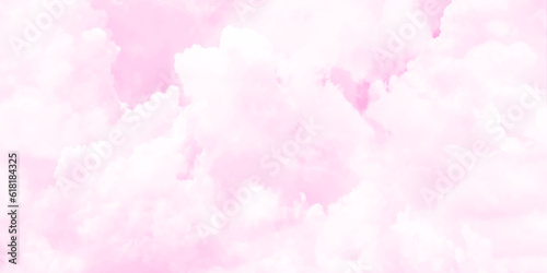 Sugar cotton pink clouds vector design background. Cloud pink sky image
