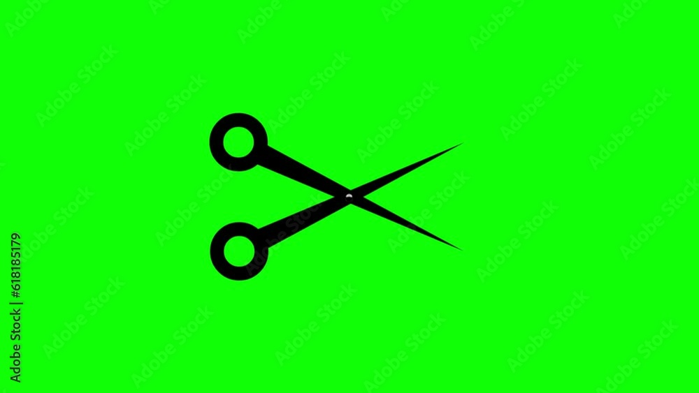 Cutting scissors motion graphics with green screen background Cutting scissors motion graphics with green screen background