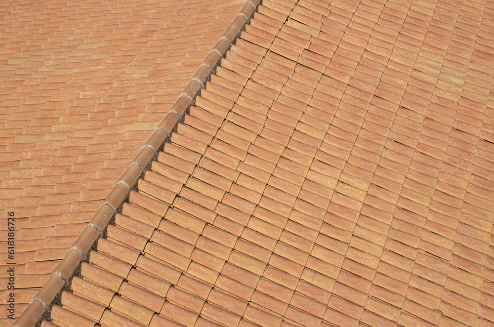 Fototapeta premium New mediterranean ceramic tile roof close