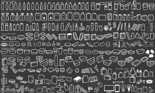 Picto de déchets et Tri selectif Blanc
