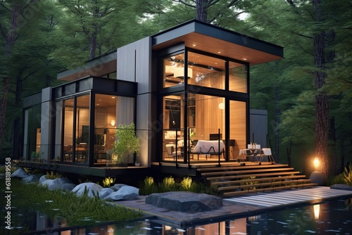 Small modern house model in...