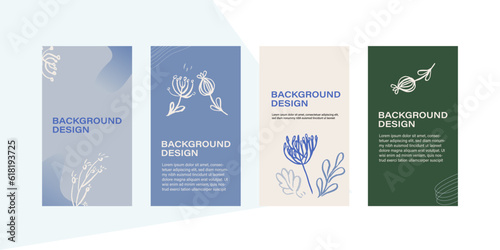 Social media story design templates.Social Media Post Template.Vector background for publishing stories on social networks.Easy design stories, banners, publications.Stylish set. botanical