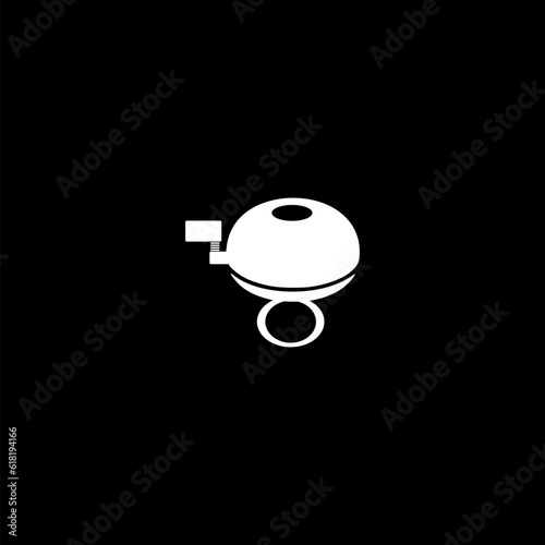 Bicycle bell icon isolated on black background.
