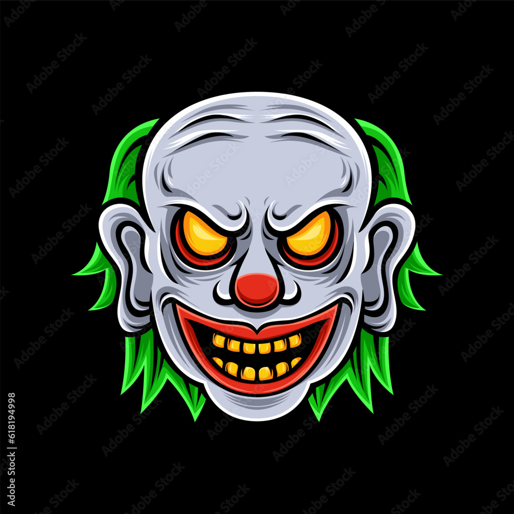 Fototapeta premium Halloween Illustration of a Sinister Clown