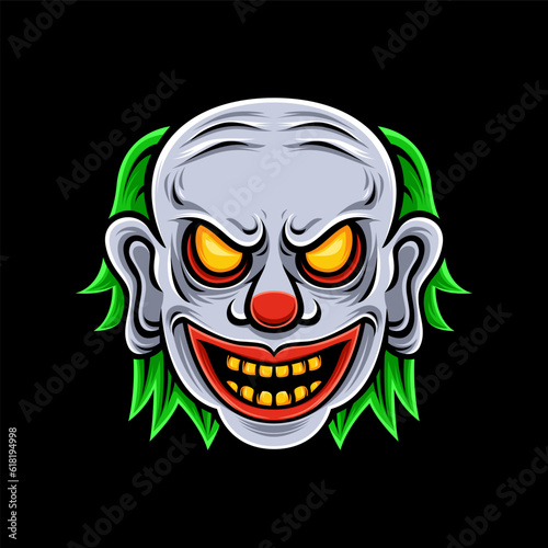 Halloween Illustration of a Sinister Clown