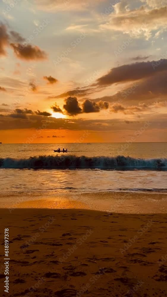 Fisherman in the middle of sunset Fisherman in the middle of sunset