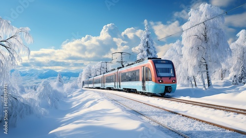 train goes through fantastic winter