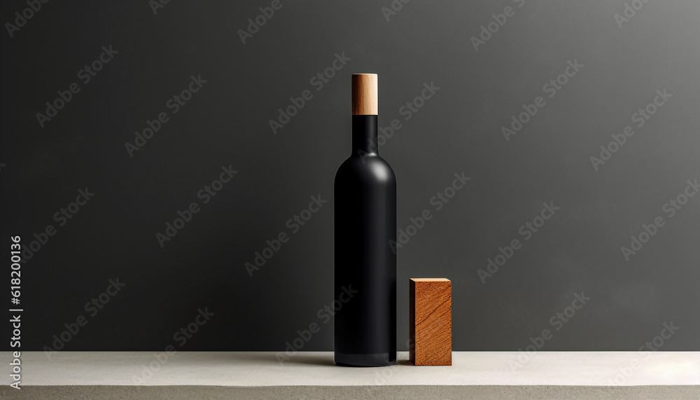 Minimalistic Wine design with a bottle and a cork. Minimalistic Wine design with a bottle and a cork.