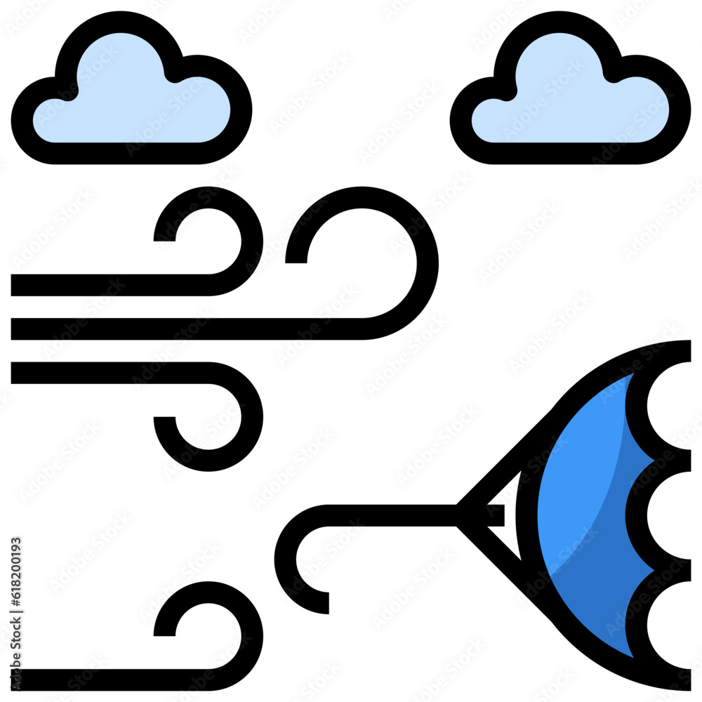 WINDY line icon,linear,outline,graphic,illustration