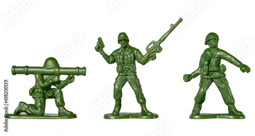 Print op canvas Traditional toy soldiers isolated on a white background.