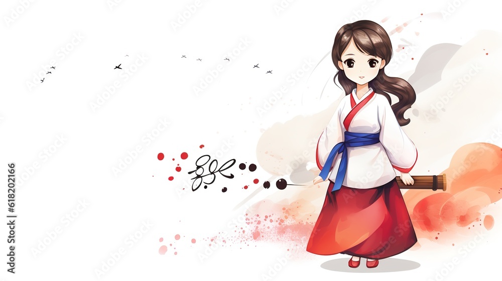 Obraz premium Background illustration of Korean National Liberation Day,AI generated. 