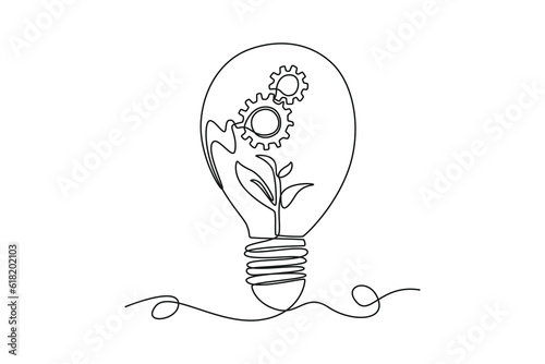 Single one line drawing ESG - Environmental, Social, and Governance concept. Continuous line draw design graphic vector illustration.