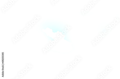 white clouds on isolated blue background.