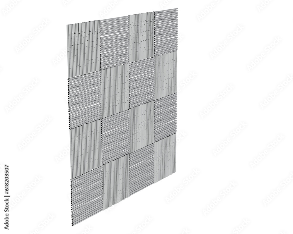 Bamboo wall isolated on transparent background. 3d rendering - illustration Bamboo wall isolated on transparent background. 3d rendering - illustration