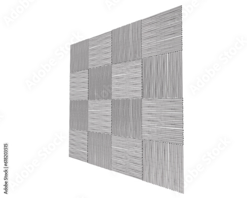 Fototapeta Naklejka Na Ścianę i Meble -  Bamboo wall isolated on transparent background. 3d rendering - illustration