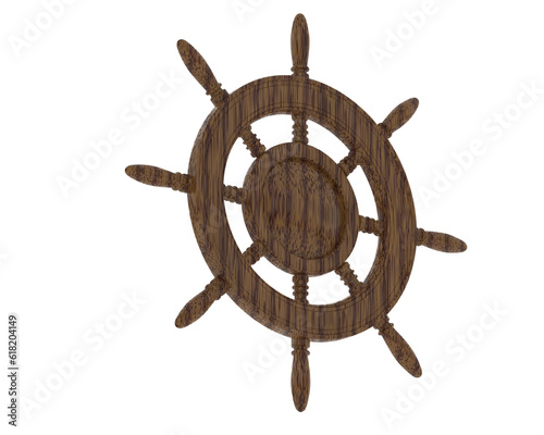 Boat helm isolated on transparent background. 3d rendering - illustration © Cristian
