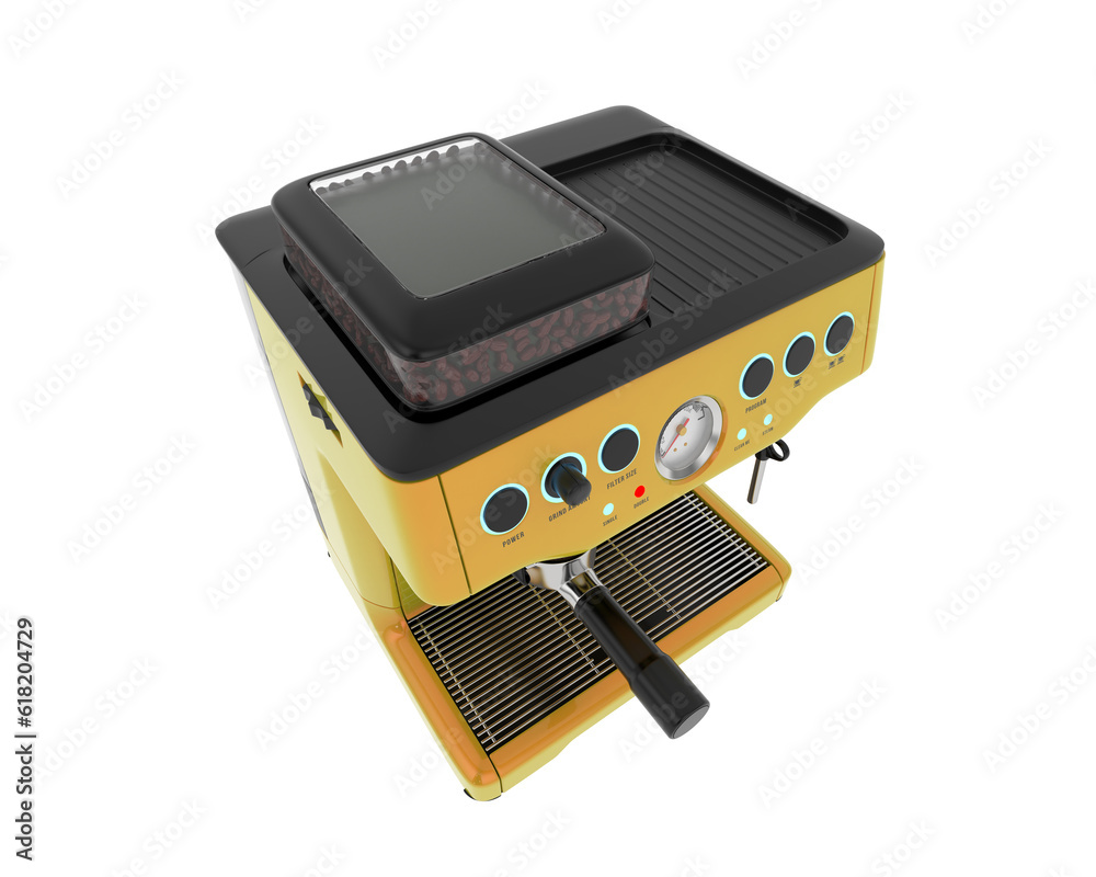 Coffee machine isolated on transparent background. 3d rendering - illustration Coffee machine isolated on transparent background. 3d rendering - illustration