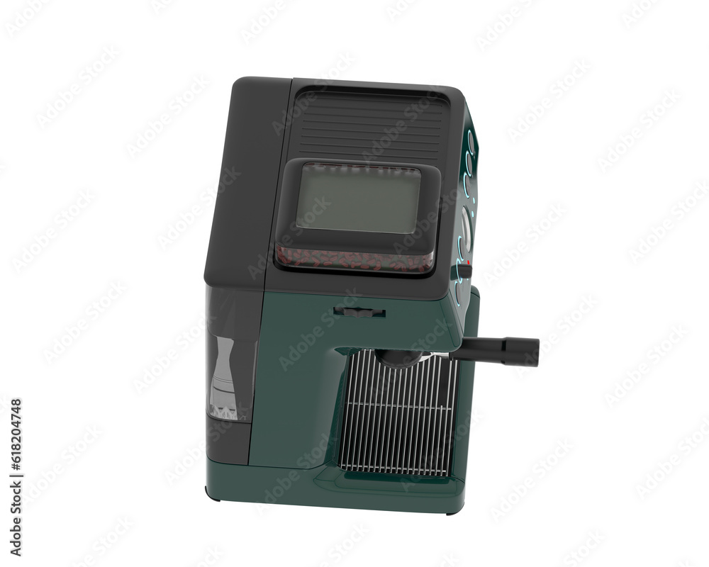 Coffee machine isolated on transparent background. 3d rendering - illustration Coffee machine isolated on transparent background. 3d rendering - illustration