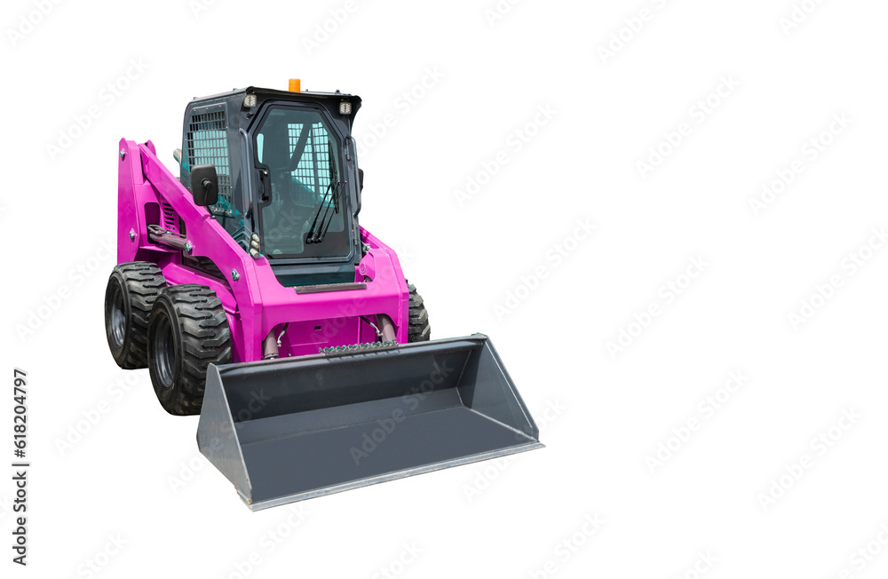 Fototapeta premium Skid steer loader isolated on a white background