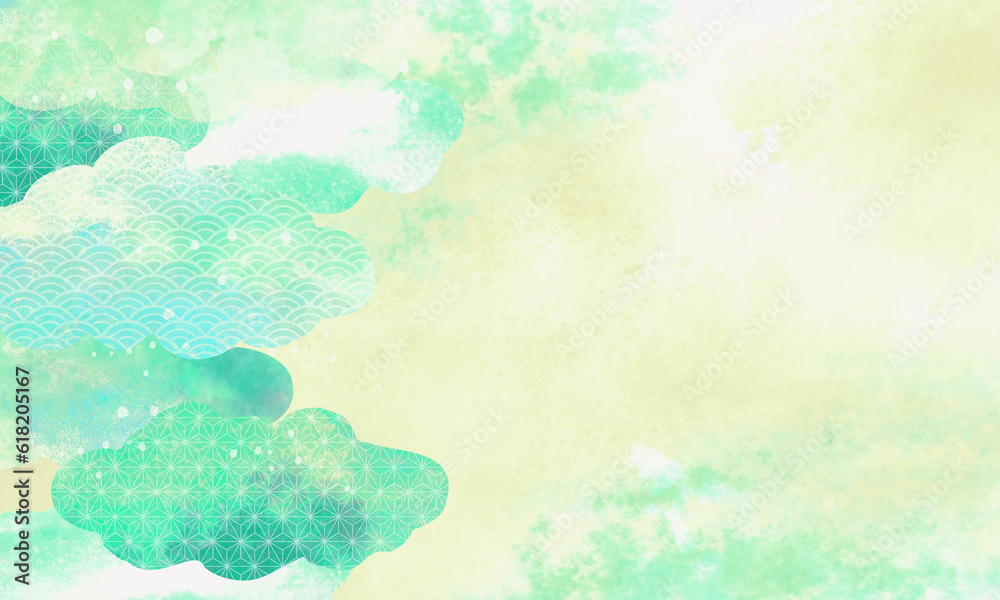 Fototapeta 緑　グリーン背景イラスト