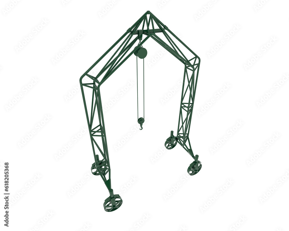 Crane isolated on transparent background. 3d rendering - illustration Crane isolated on transparent background. 3d rendering - illustration