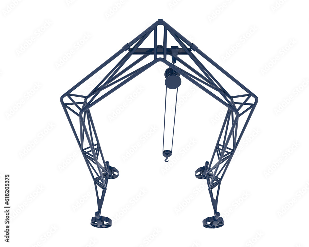 Crane isolated on transparent background. 3d rendering - illustration Crane isolated on transparent background. 3d rendering - illustration