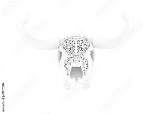Cow head decoration isolated on transparent background. 3d rendering - illustration © Cristian