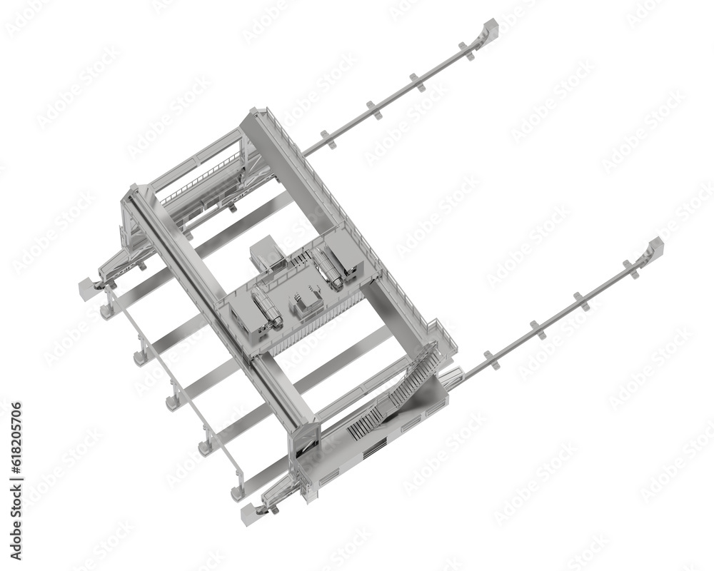 Crane isolated on transparent background. 3d rendering - illustration Crane isolated on transparent background. 3d rendering - illustration